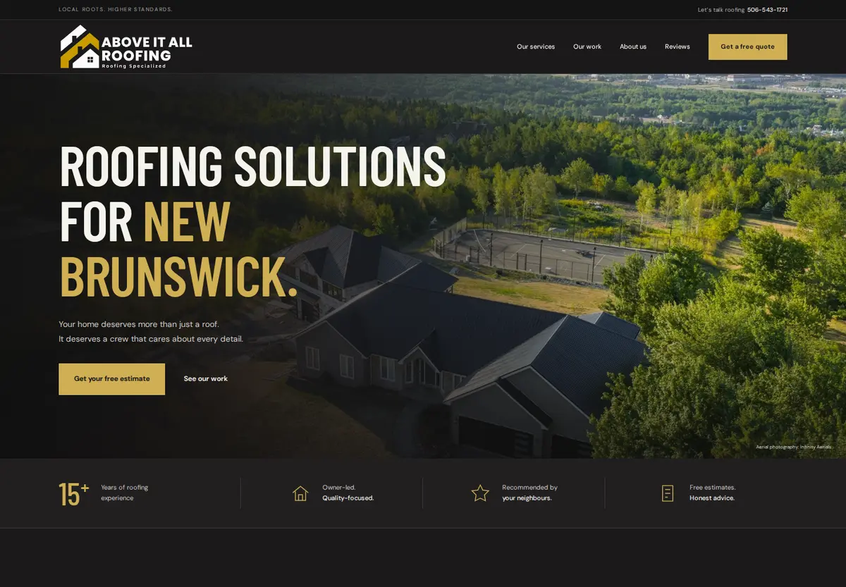 Above It All website design preview