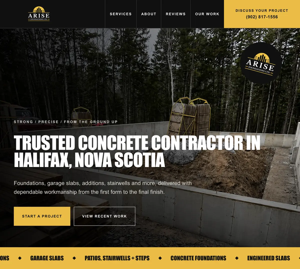 Arise Foundations website design preview