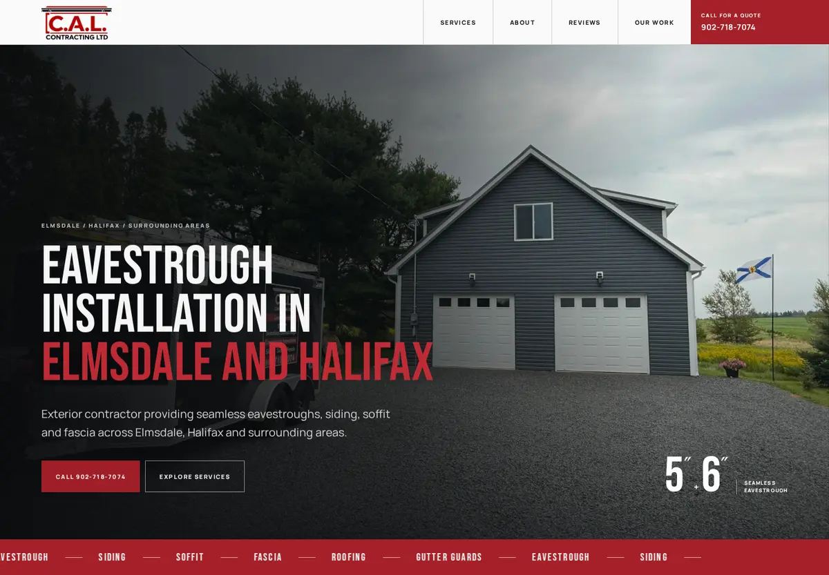 CAL Contracting website design preview