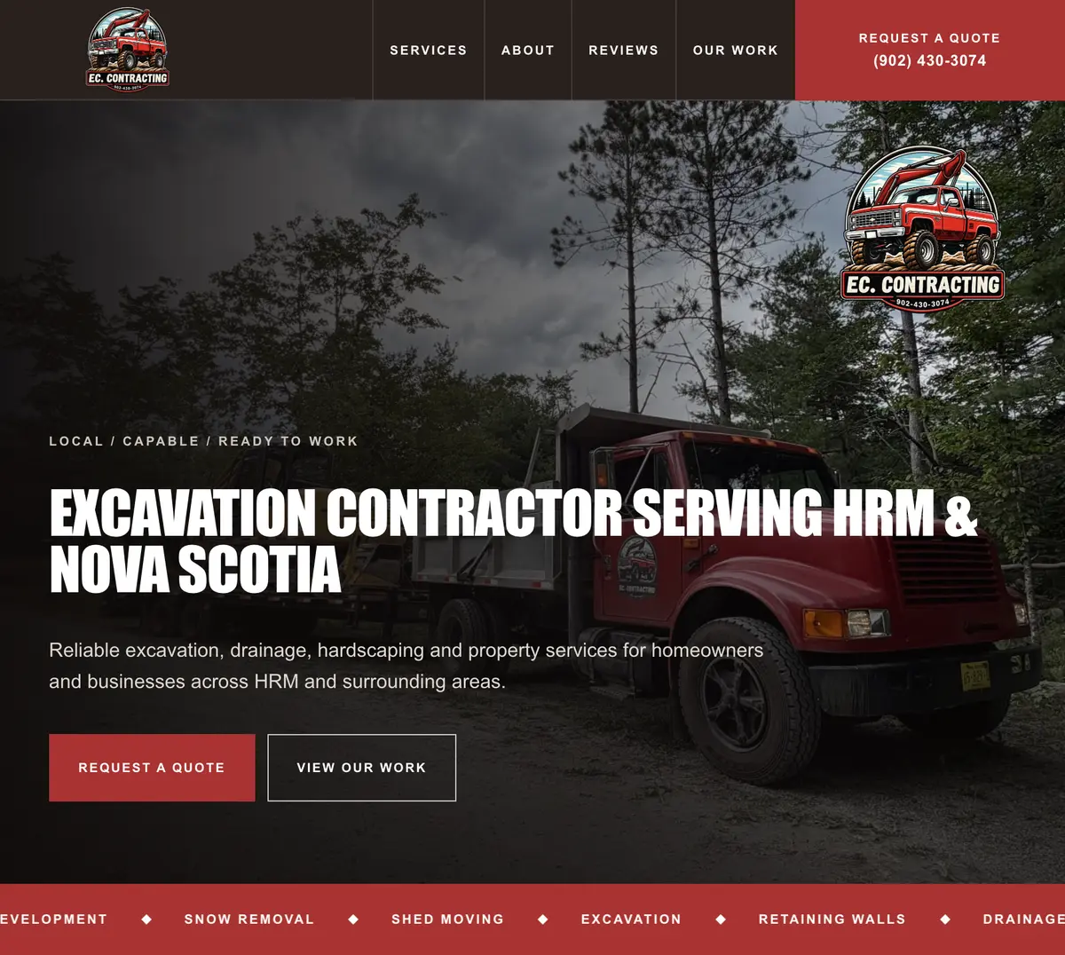 EC Contracting website design preview
