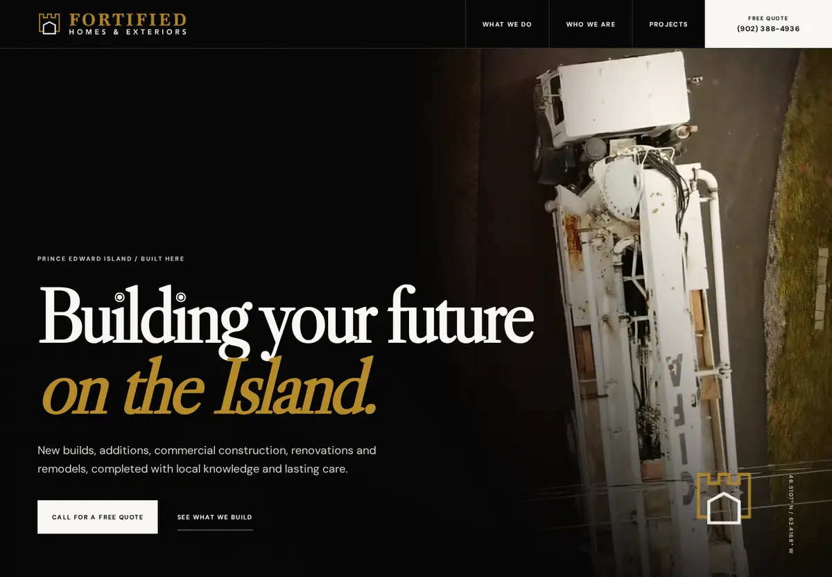 Fortified Homes website design preview
